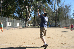 Enjoy a game of Tennis, at Picnic Point Caravan Park